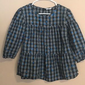 Crewcuts Girls Ruffle -hem Top in Plaid & Dots 16